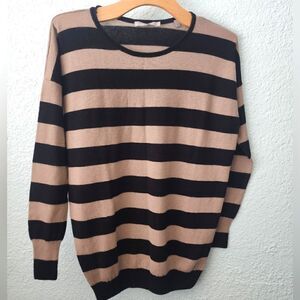 Vince wool cashmere blend sweater crewneck stripe long sleeve coastal minimalist